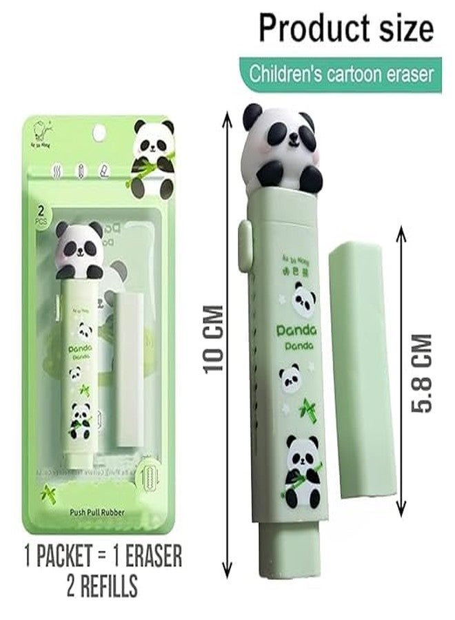 HAV CREATION Eraser for Kids - Capybara Cutter Shaped Eraser Set | Fancy Rubber Erasers, Kawaii Stationery Set for School | Birthday Return Gift for Kids - Pack of 2 (Panda) - Image 2